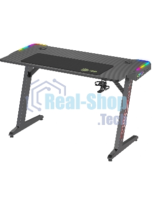 Стол игровой Cactus CS-GTZ-BK-RGb столешница ДСП, черный каркас черный