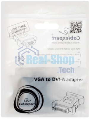 Переходник Cablexpert VGA-DVI, 15M/25F, черный, пакет (A-VGAM-DVIF-01)
