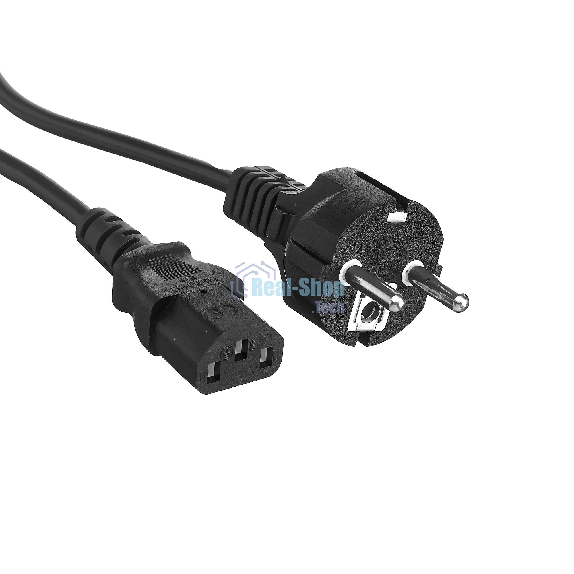 Кабель питания ExeGate Power PC-1,5P (Евровилка Schuko->С13) VDE-250V-3*0.5-CU, 6A, черный, 1.5м