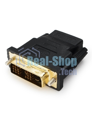 Переходник Cablexpert HDMI-DVI 19F/19M золотые разъемы, пакет, черный (A-HDMI-DVI-2)