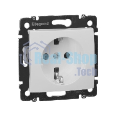 Розетка электрическая Valena с заземлением и шторками (белая) Legrand 774421