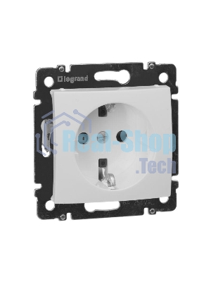 Розетка электрическая Valena с заземлением и шторками (белая) Legrand 774421