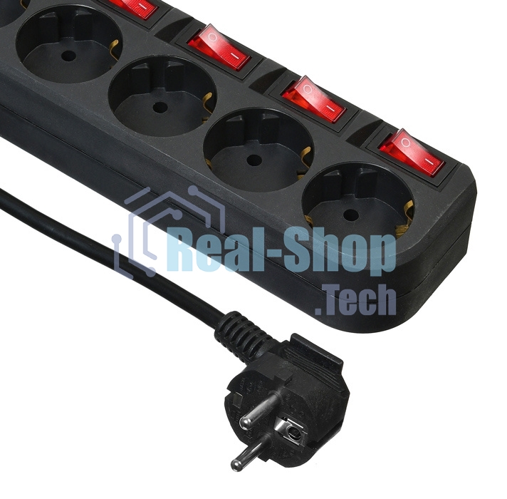 Сетевой фильтр Buro 500SH-3-SW-B 3 м (5 розеток) черный (коробка)