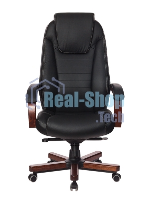 Кресло Бюрократ T-9923WALNUT/BLACK черный, кожа