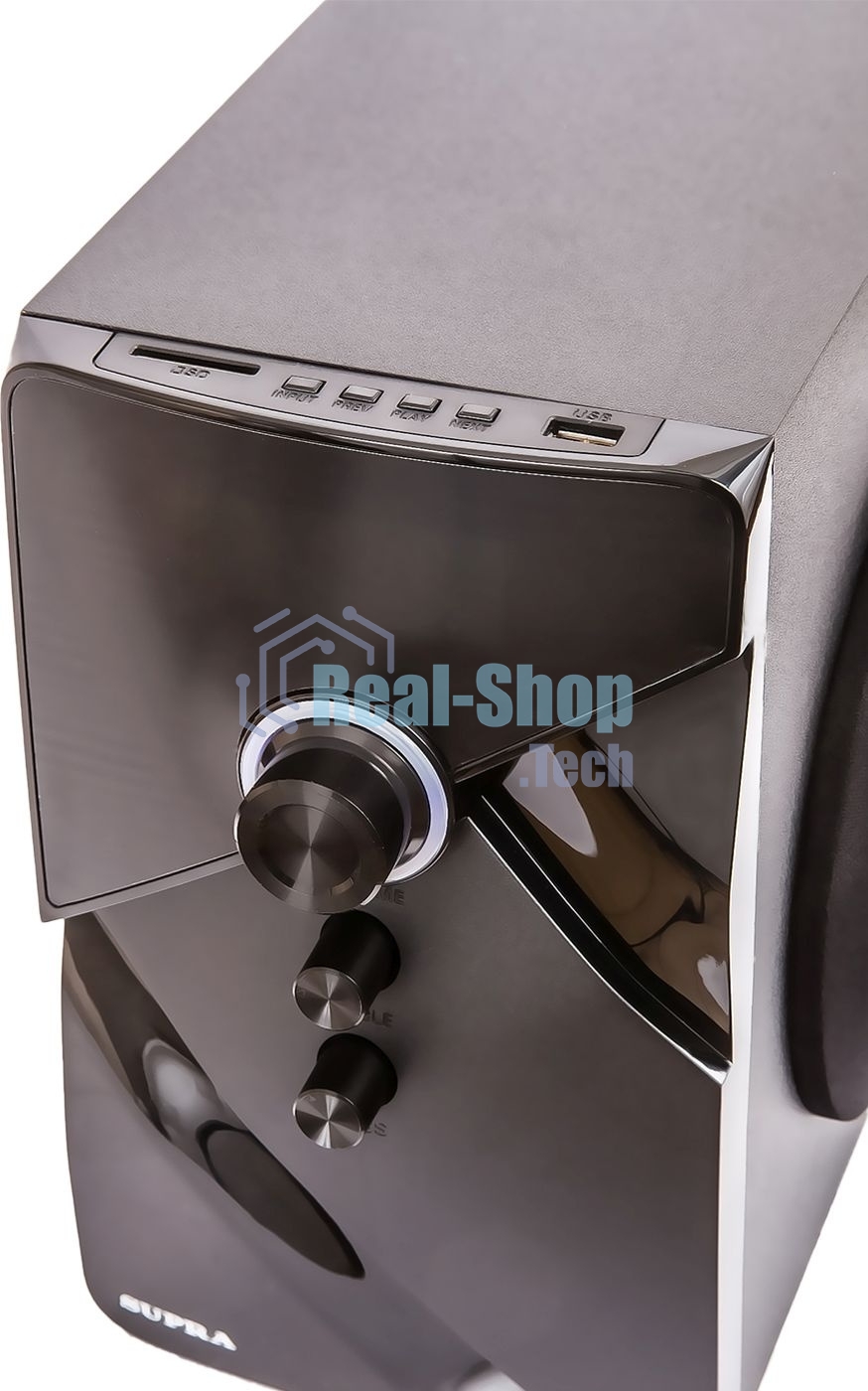 Акустическая система SUPRA SMB-290 (Bluetooth. Максимальная мощность: 550 Вт. Суммарная мощность (RMS) 60 Вт. FM тюнер. USB порт. SD порт. AUX вход. Пульт ДУ.)