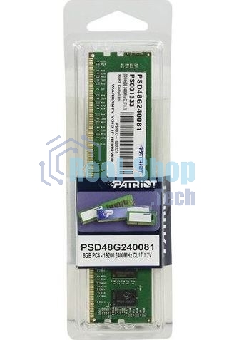 Оперативная память Patriot Signature, DDR4, 8GB (1x8 GB), 2400 MHz, CL17, DIMM