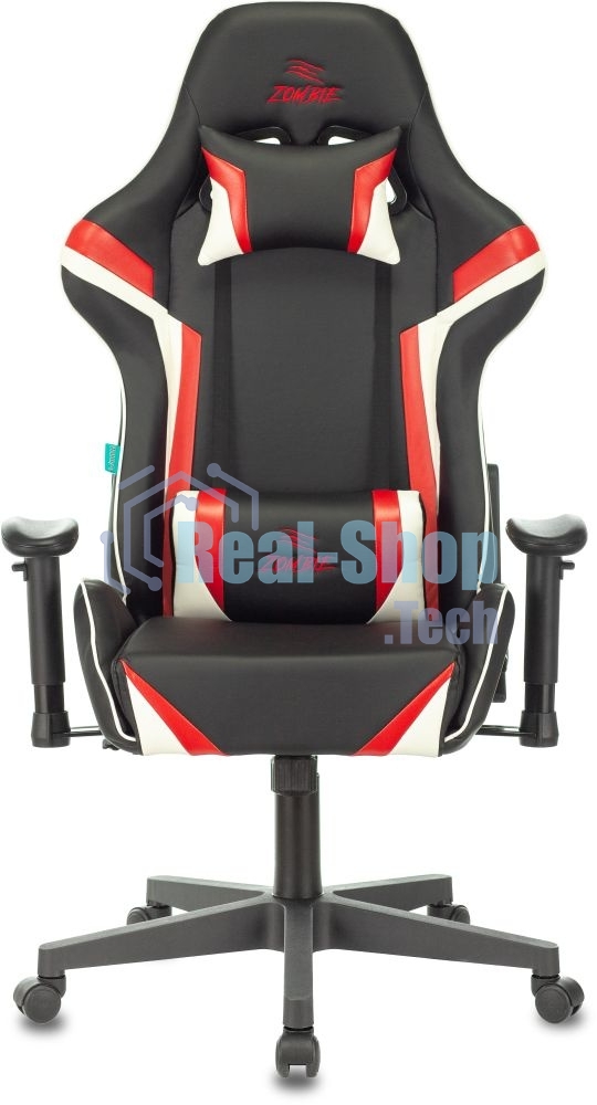 Кресло игровое ZOMBIE Z4, на колесиках, искусственная кожа, черный/красный (viking zombie z4 red)
