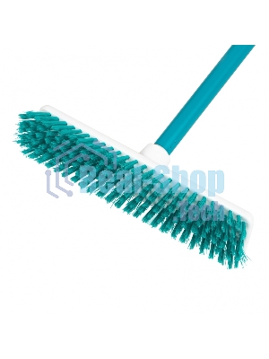 Щетка HomePalisad пластмассовая для чистки ковров, 27 cм, c черенком, 120 см, бирюз. щетина