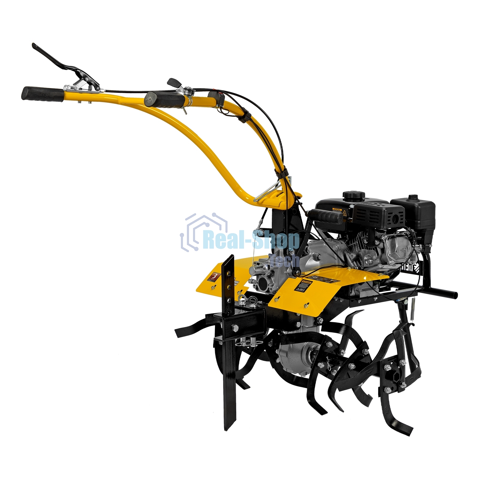 Мотоблок Denzel DPT-370X 7 л.с., диск.сцеп, шир 90 см, глуб 35 см, фрез 3х4, ВОМ, передачи 3В/1Н