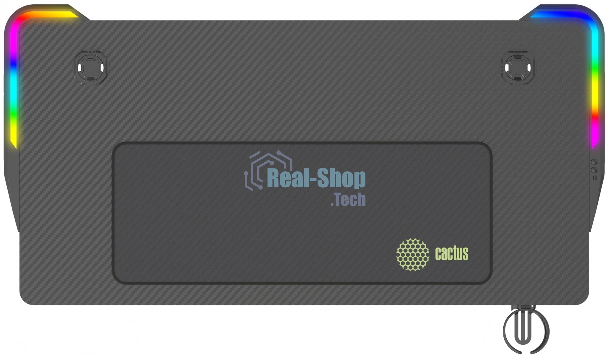 Стол игровой Cactus CS-GTZ-BK-RGb столешница ДСП, черный каркас черный