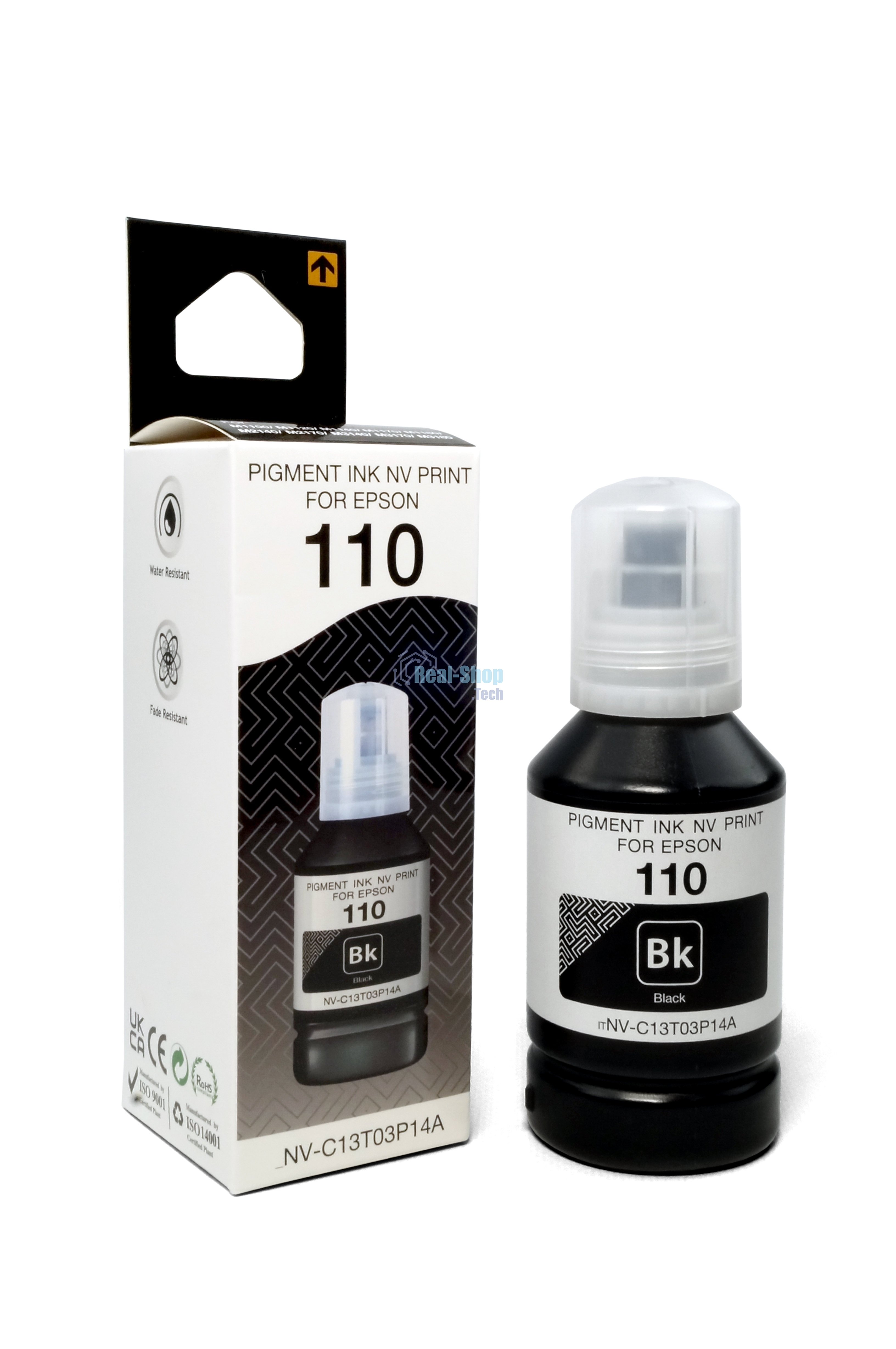 Чернила NVPrint 110 (NV-C13T03P14A) для Epson M1100, M1120, M1140, M1170, M1180, M2140, M2170, M3140, M3170, M3180 (140 мл) черный пигментные (в коробке) совместимые