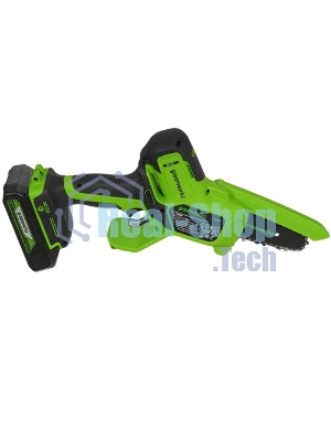 Цепная мини пила GreenWorks G24MCS10K2 аккумуляторная, 24v, 10 см, c АКБ 2АЧ и ЗУ (2008207UA)