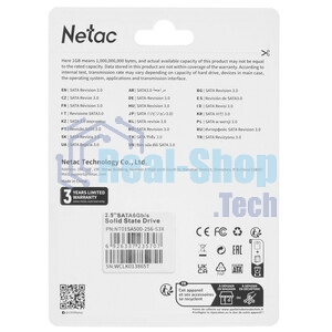 Накопитель SSD Netac SA500, 256Gb, SATA III, 2.5