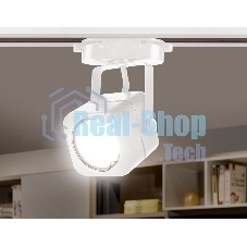 Трековый однофазный светильник со сменной лампой Ambrella light GL5107 WH белый GU10 max 12W