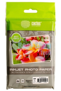 Фотобумага Cactus CS-GA620050ED/200г/м2/50л./белый глянцевое для струйной печати