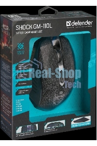 Мышь проводная Defender Shock GM-110L черный, 3200 dpi, USB, кнопки - 6