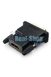 Переходник Cablexpert HDMI-DVI 19F/19M золотые разъемы, пакет, черный (A-HDMI-DVI-2)