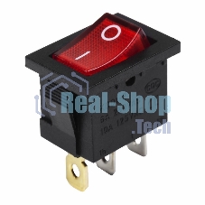 Выключатель клавишный Rexant 24V 15А (3с) ON-OFF красный с подсветкой Mini