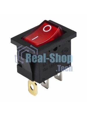 Выключатель клавишный Rexant 24V 15А (3с) ON-OFF красный с подсветкой Mini
