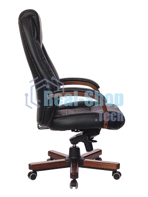 Кресло Бюрократ T-9923WALNUT/BLACK черный, кожа