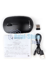 Мышь беспроводная Gembird MUSW-435 черный, 1600 dpi, радиоканал, USB, кнопки - 3