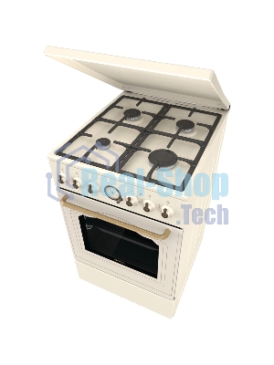 Плита комбинированная Gorenje GKS5B70CLI бежевый, конфорок 4 газовых, духовка 70 л, 50 см x 85 см x 59.4 см
