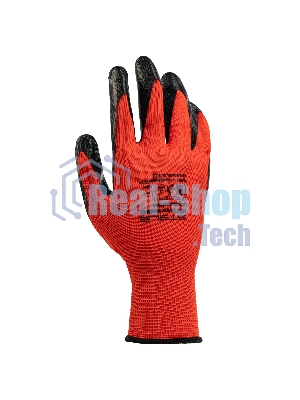 Перчатки Stels полиэфирные с черным нитрильным покрытием, размер 9, 13 класс вязки