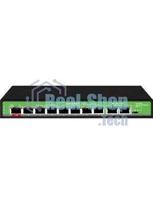 Коммутатор Digma DSP208F-2F-T120 V1, 10×100 Мбит/с, неуправляемый
