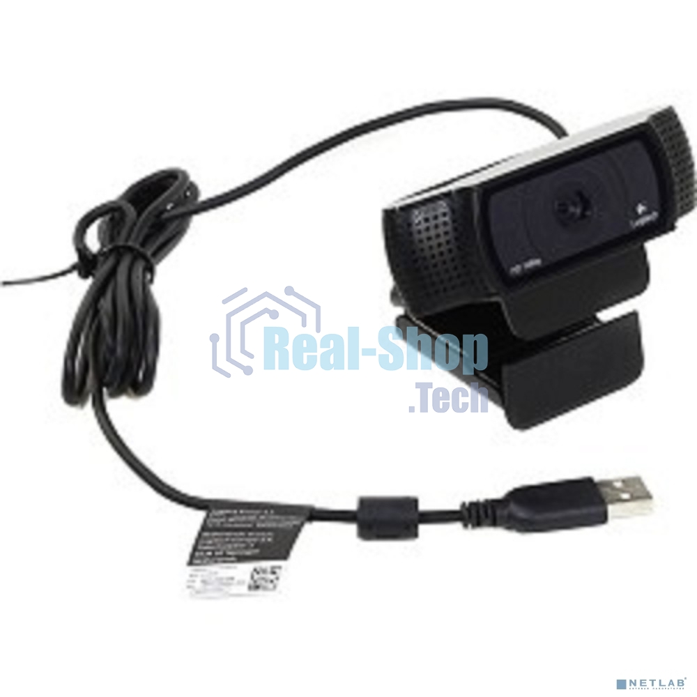Веб-камера Logitech C920 HD Pro Webcam (Full HD 1080p/30fps, автофокус, угол обзора 78°, стереомикрофон, кабель 1.5м) (арт. 960-000998, M/N: VU0062)