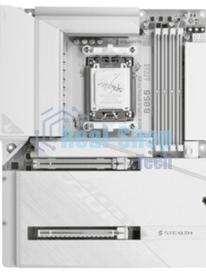Материнская плата Gigabyte B850 AORUS STEALTH ICE, AM5, AMD B850, 4xDDR5, 2xSATA, 4xM.2, 1xPCIe 5.0 x16, 1xPCIe 4.0 x4, 1xHDMI, 1x5Gb LAN, Wi-Fi 7, Bluetooth 5.4, 1xUSB-C 10Gbps, 2xUSB-A 10Gbps, 4xUSB-A 5Gbps, 4xUSB-A 2.0, 2x3.5 мм, 7.1, ATX