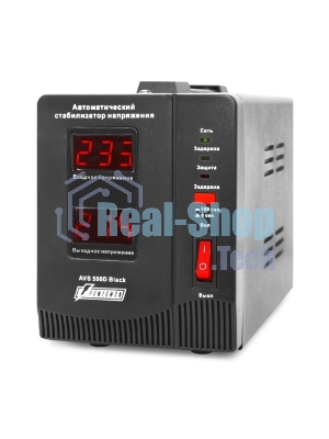Стабилизатор напряжения Powerman AVS 500D черный (500ВА, 5А, КПД 98%, циф. индикация вх./вых. напряж.)