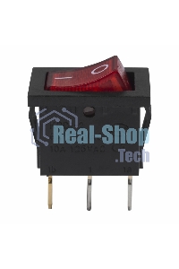 Выключатель клавишный Rexant 24V 15А (3с) ON-OFF красный с подсветкой Mini