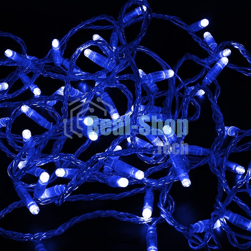 Гирлянда Neon-night Нить 10м, эффект мерцания (каждый 5-ый), прозрачный ПВХ, 230В, Синий