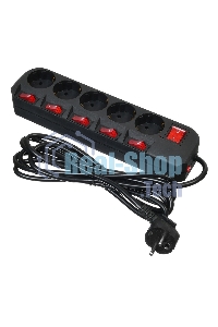 Сетевой фильтр Buro 500SH-3-SW-B 3 м (5 розеток) черный (коробка)