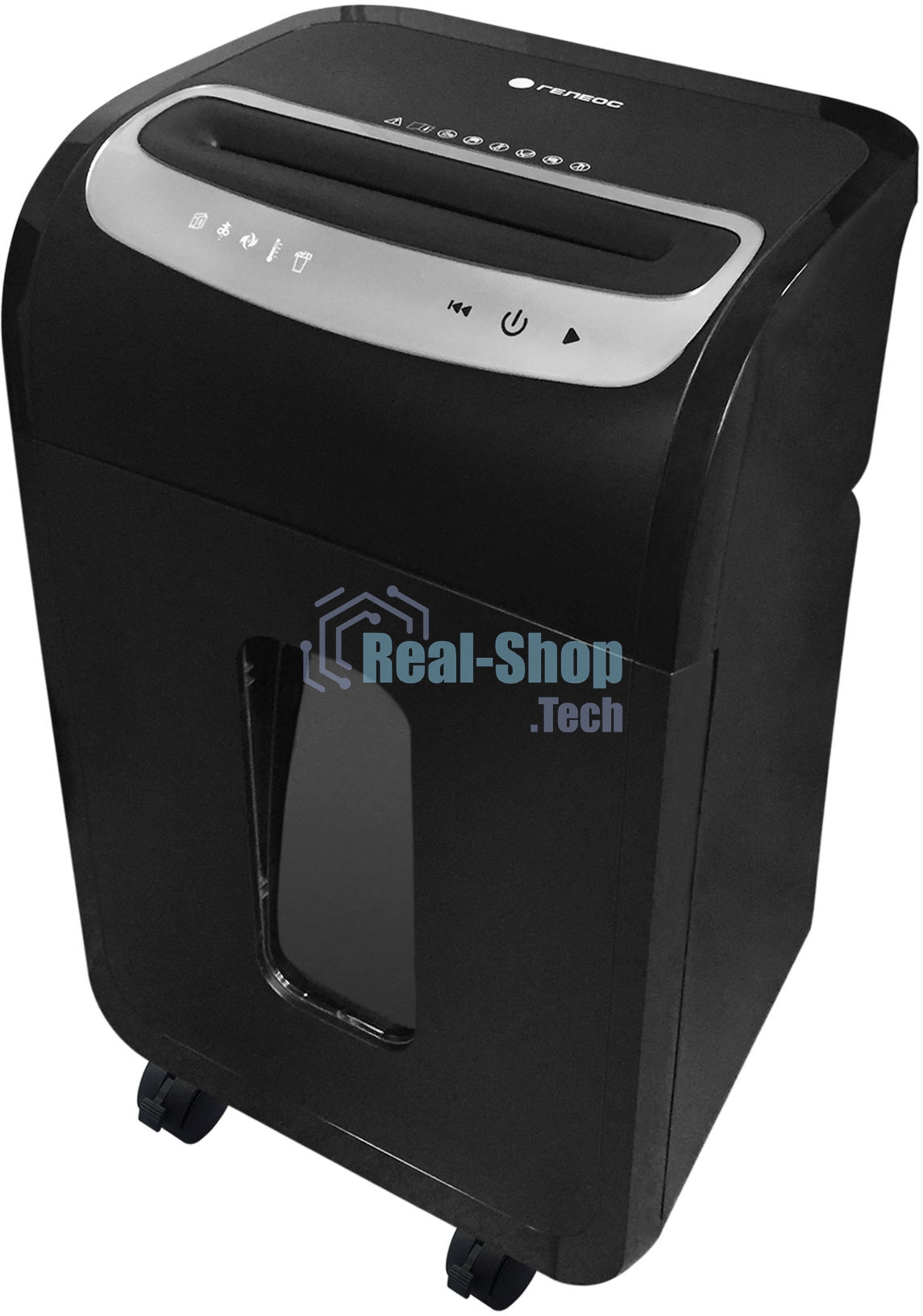 Шредер ГЕЛЕОС УМ35-5, (DIN P-5), фрагмент 1,9х14мм, 24-27 лист (70г/м2), CD/пл.карты/скрепки/скобы, 35 литров 