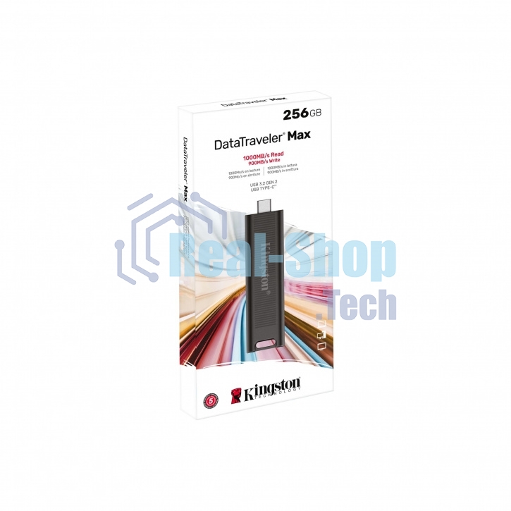 Флешка USB Kingston DataTraveler Max (DTMAX/256GB), 256Gb, USB 3.2 Gen 2 Type-C, R/W 1000/900, черный