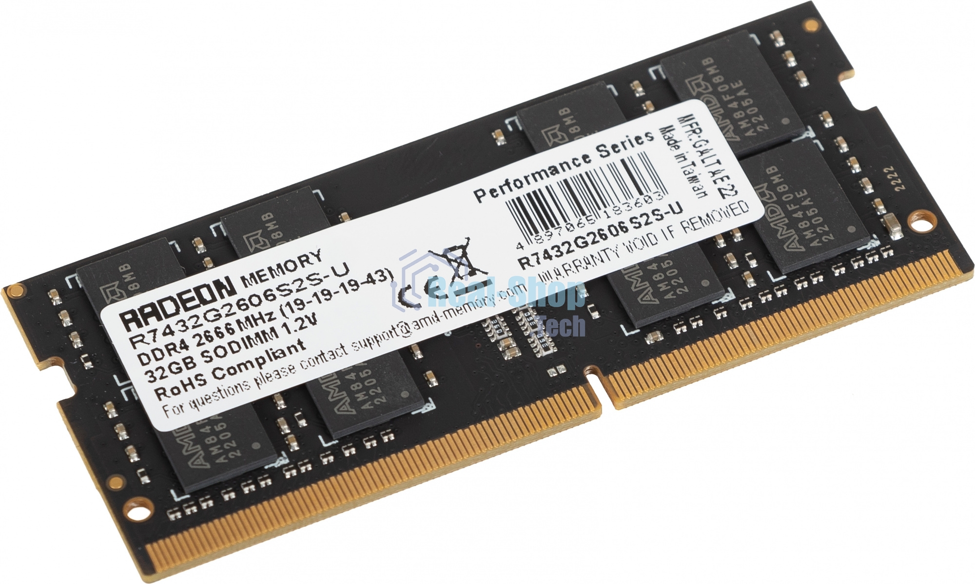 Оперативная память AMD Radeon R7, 32GB, DDR4, 2666MHz, CL19, SO-DIMM