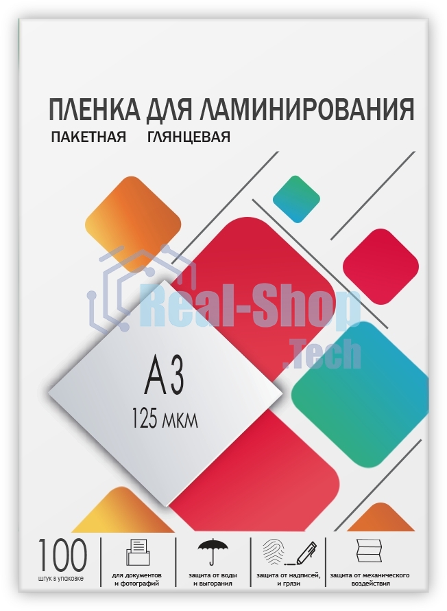Пленка 303х426 (125 мик) 100 шт. глянцевая Гелеос LPA3-125