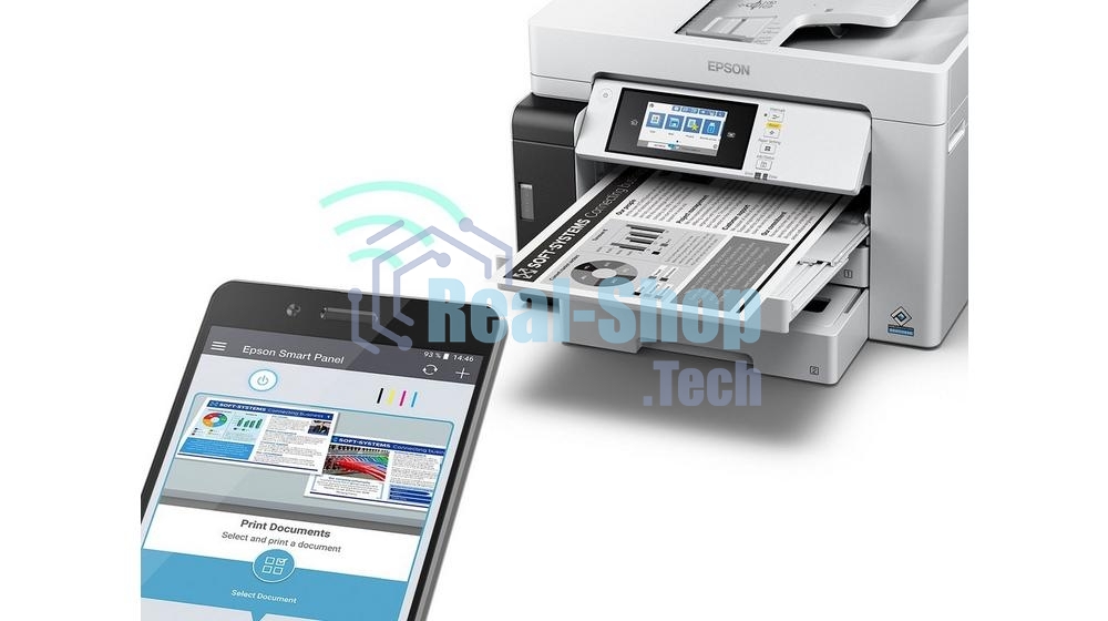 МФУ струйное EPSON M15180 (C11CJ41408), A3+, ч/б, печ. до 25 стр/мин., скан. до 26 стр/мин., 4800 x 1200 dpi (печать) 1200x1200dpi, USB, RJ-45, Wi-Fi, Air Print