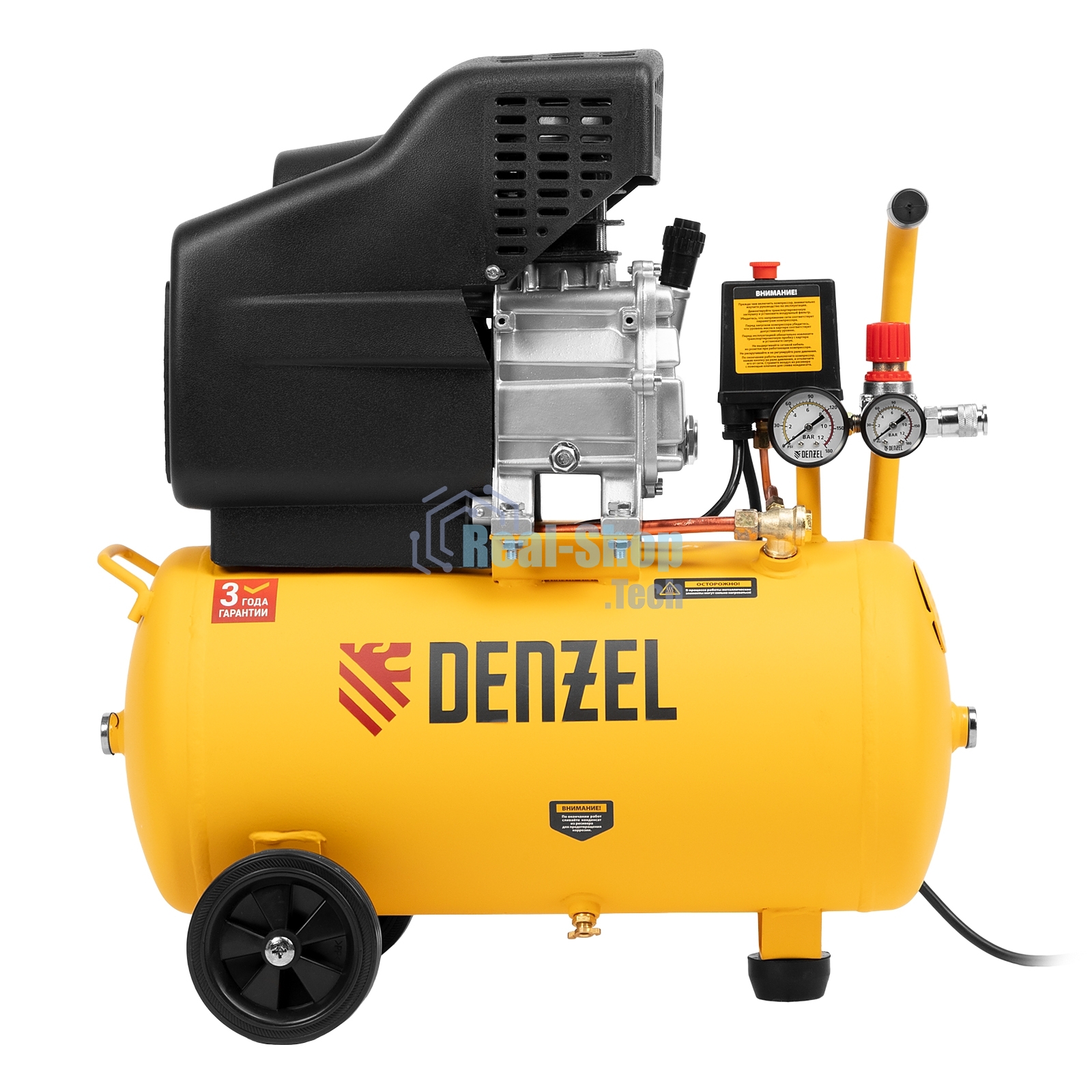 Компрессор воздушный Denzel DC1500/24 прям. привод, 1,5 кВт, 24 литра, 220 л/мин