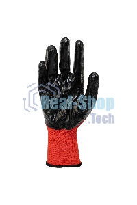 Перчатки полиэфирные с черным нитрильным покрытием, размер 9, 13 класс вязки Stels