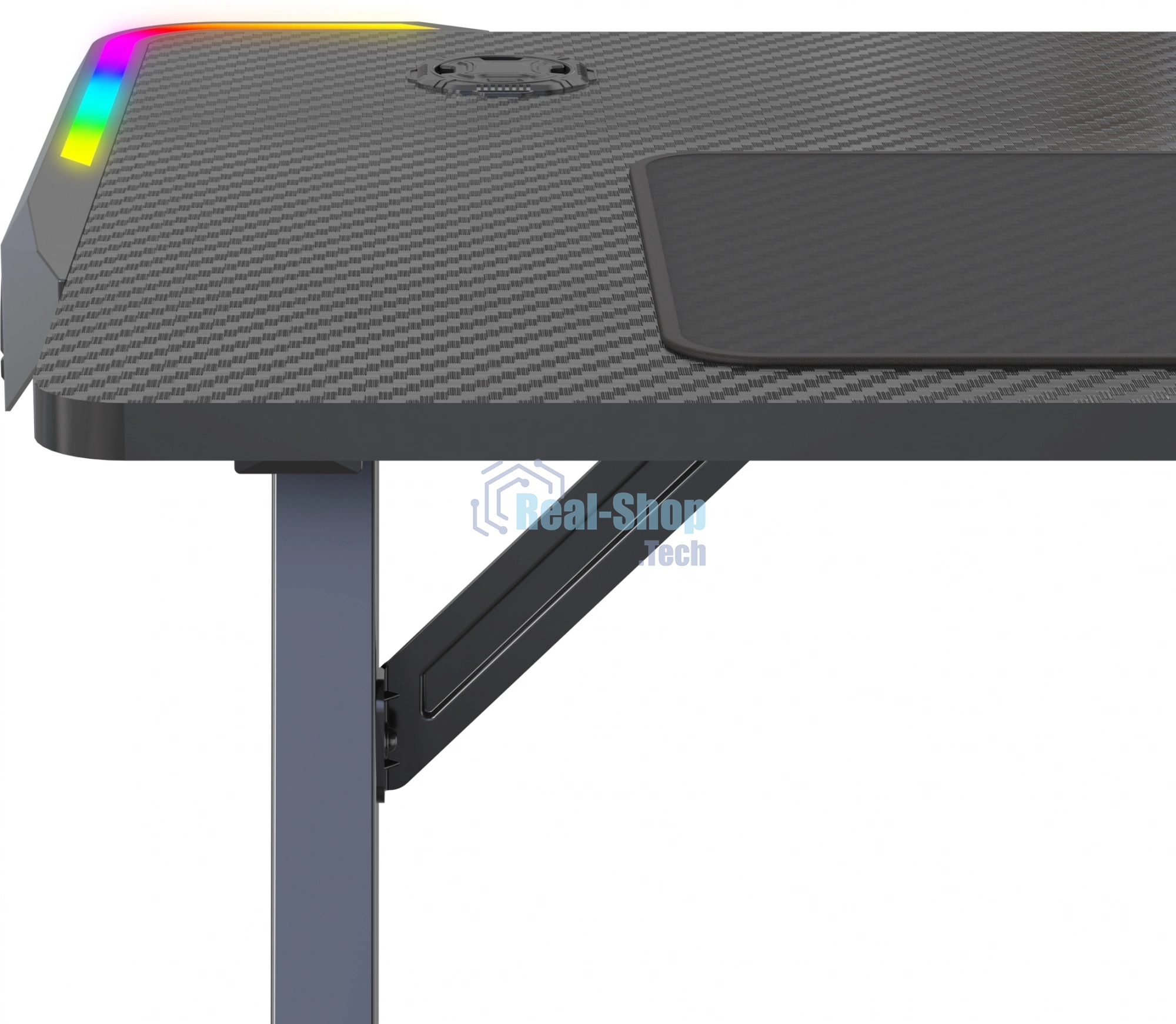 Стол игровой Cactus CS-GTZ-BK-RGb столешница ДСП, черный каркас черный