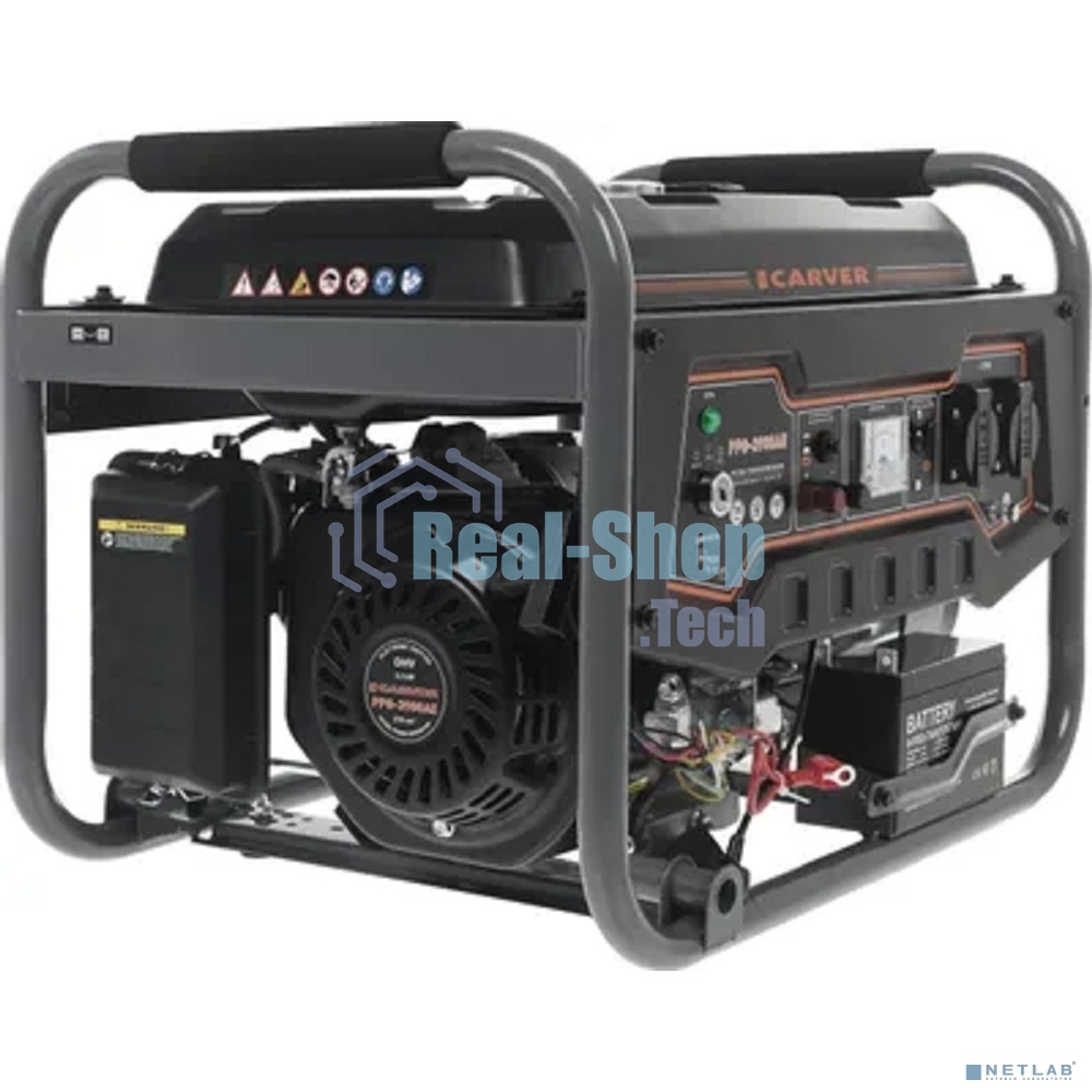 Электрогенератор бензиновый Carver PPG-3900АE, 3.2 кВт, 65дБ, 46 кг