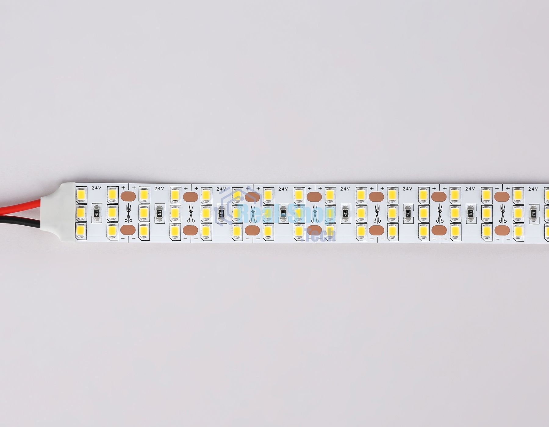 Светодиодная лента Ambrella light GS3901 2835 324Led/ 26W m/ 24V IP20 3000K/ 5000*18*1.2mm (2 конт.)