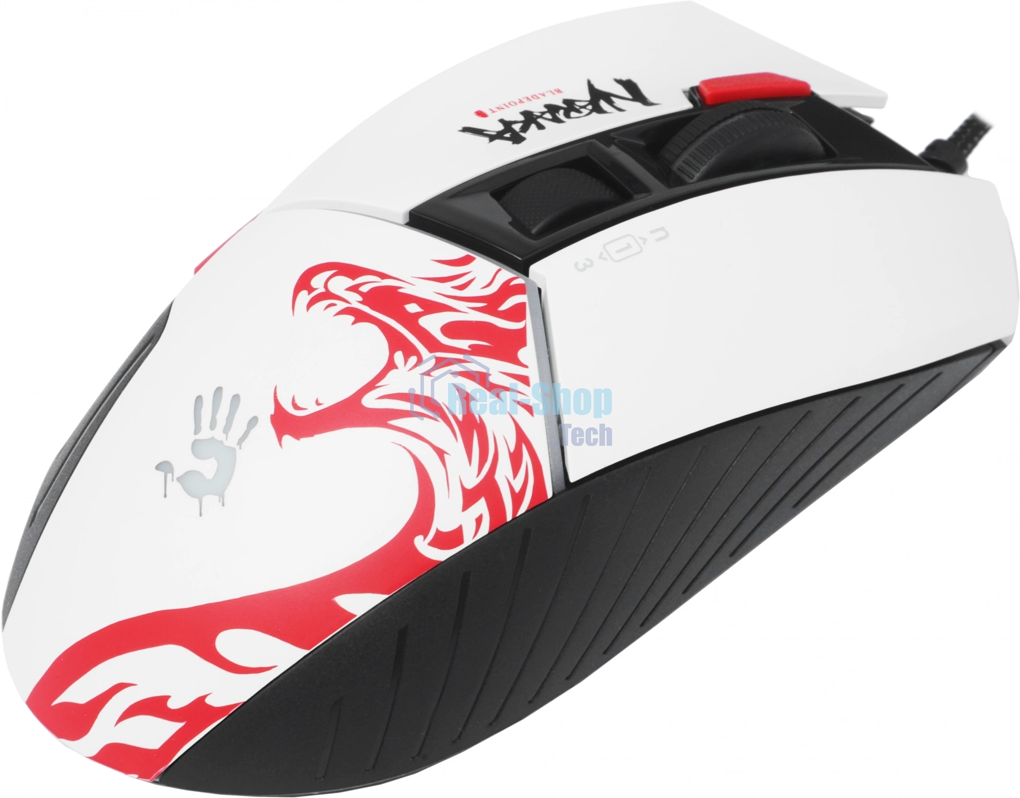 Мышь проводная A4Tech Bloody W95 Max Naraka белый/рисунок, оптическая, 12000 dpi, USB, кнопки - 6