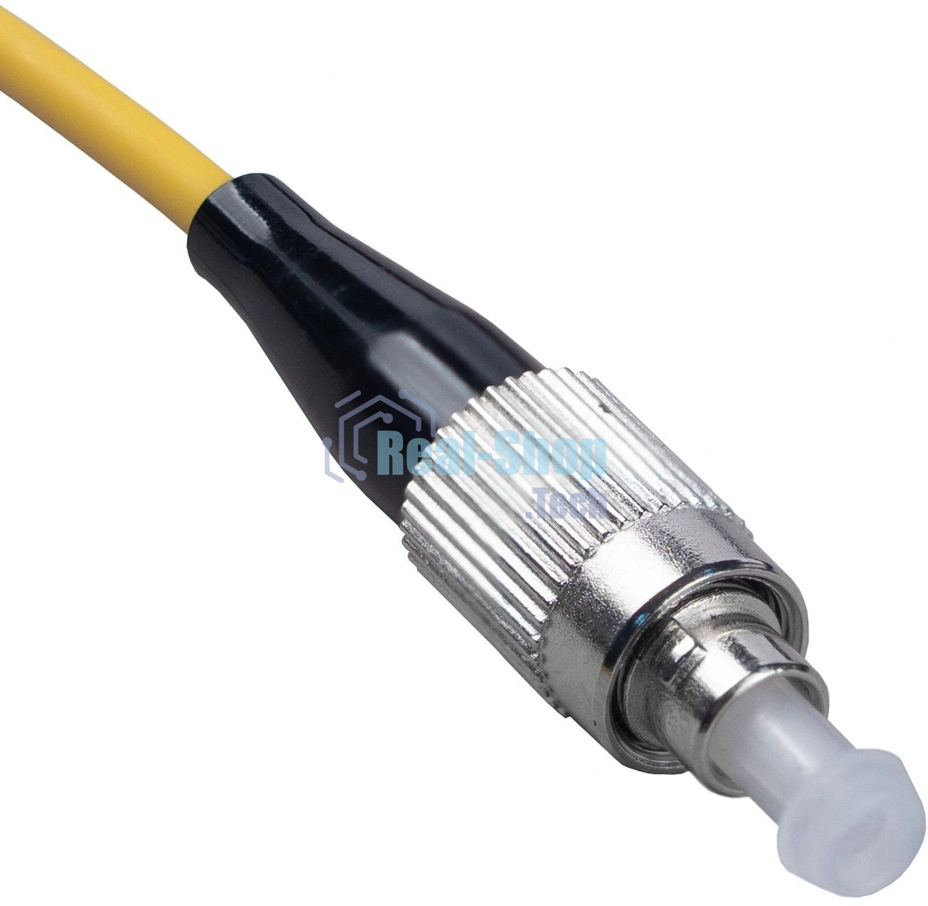 Патч-корд оптический Cabeus Tight Buffer, Simplex FC/LC, OS2 9/125, LSZH, 15м, Ø 3мм, синий хвостовик, жёлтый