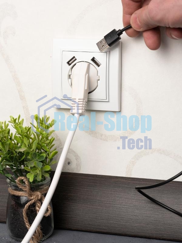 Розетка 1-местная СП с/з 16А белая с защ. штор. с 2 USB 2,1А EKF Минск