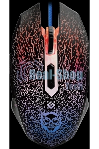 Мышь проводная Defender Shock GM-110L черный, 3200 dpi, USB, кнопки - 6