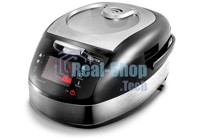 Мультиварка Centek CT-1472 Ceramic черный/сталь, 860 Вт, 5.0 л, LED, 21 программа