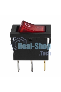 Выключатель клавишный Rexant 24V 15А (3с) ON-OFF красный с подсветкой Mini